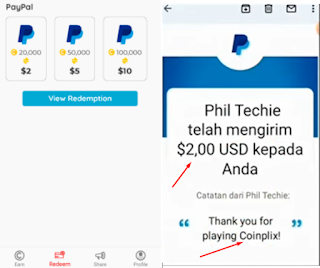 Bukti Witdraw Coin Plix apk