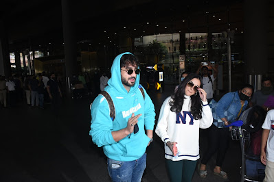 Aly Goni and Jasmin Bhasin spotted at Airport