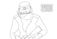 Pubg character mascot coloring page