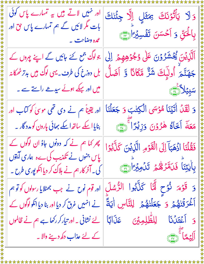 Surah Al-Furqan with Urdu Translation