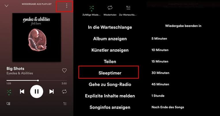 Spotify uyku modu