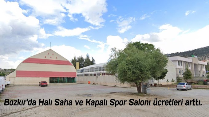 Bozkır'da Halı Saha ve Kapalı Spor Salonı ücretleri arttı.