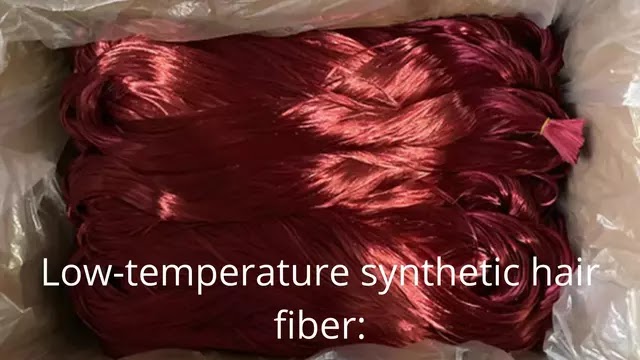 Low-temperature synthetic hair fiber: