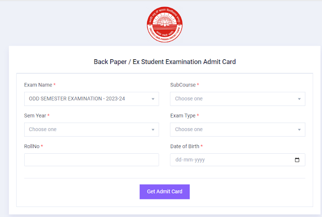 CSJM admit card