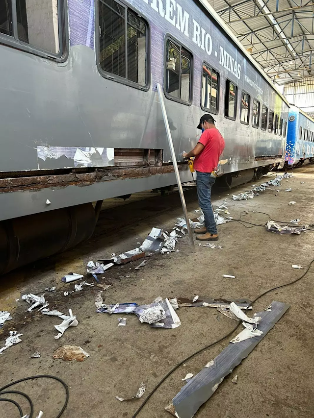 VAGÕES DO TREM TURÍSTICO RIO-MINAS ESTÃO PASSANDO POR REPAROS PARA COMEÇAR A OPERAR EM DEZEMBRO DESTE ANO