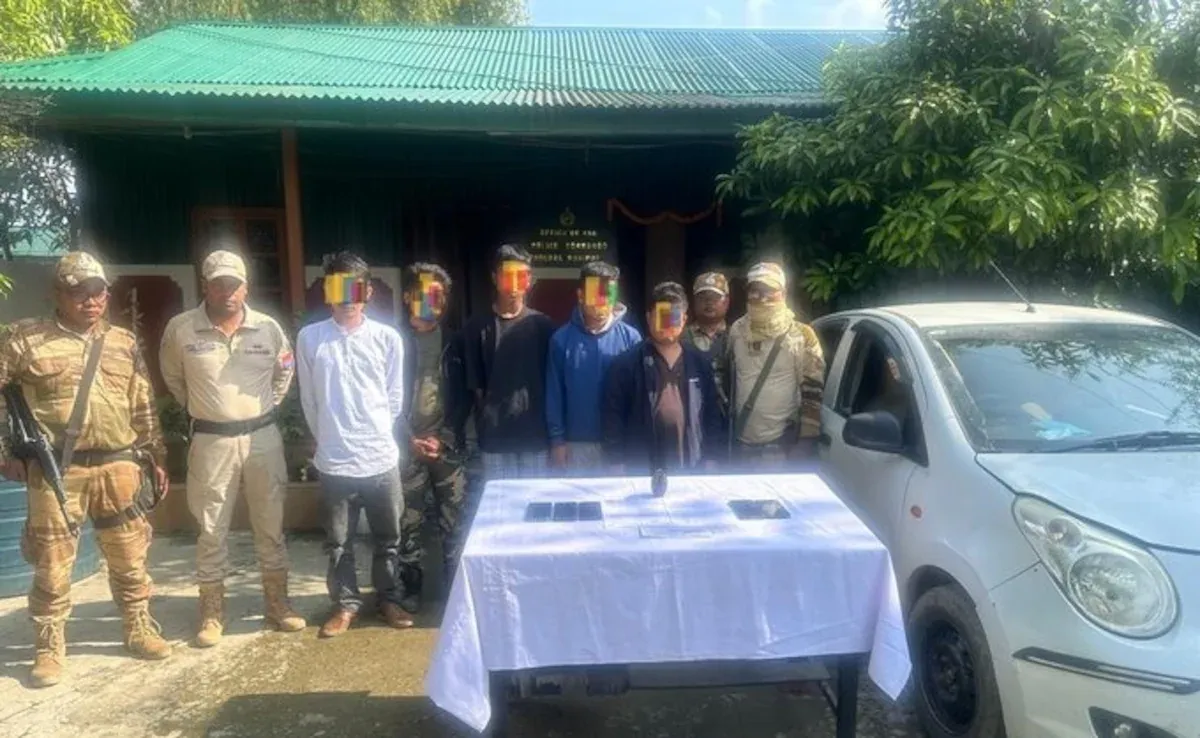 मणिपुर में सात उग्रवादी गिरफ्तार, भारी मात्रा में गोला-बारूद बरामद