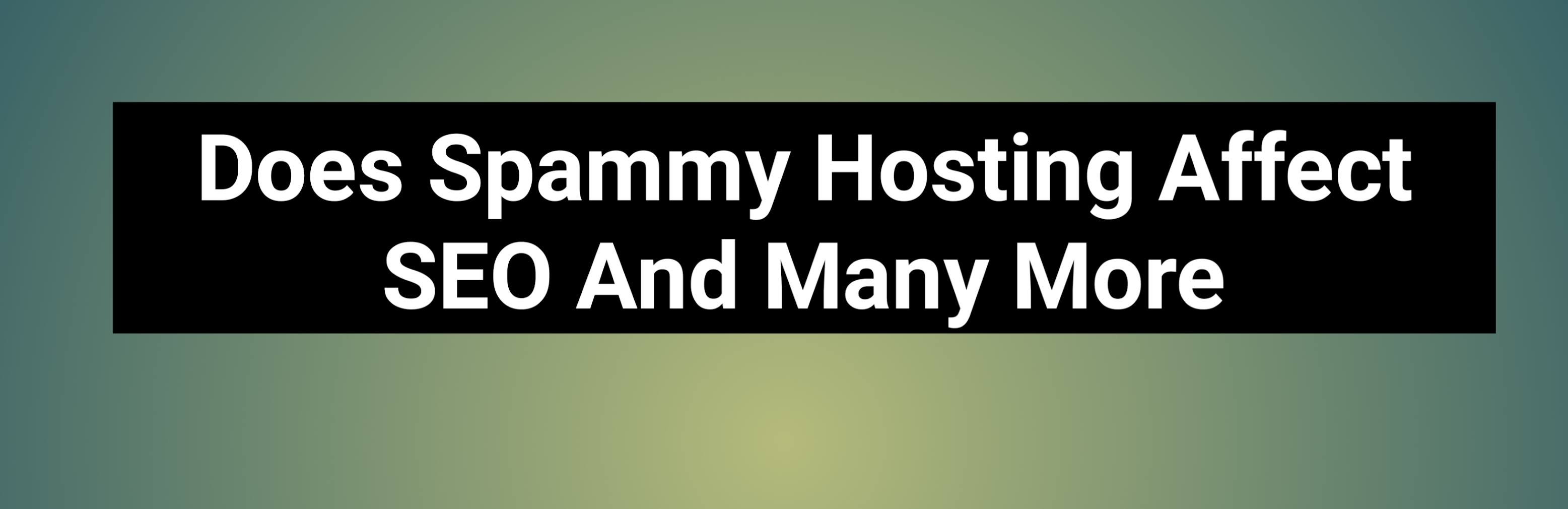 Does Spammy Hosting Affect SEO And Many More ?