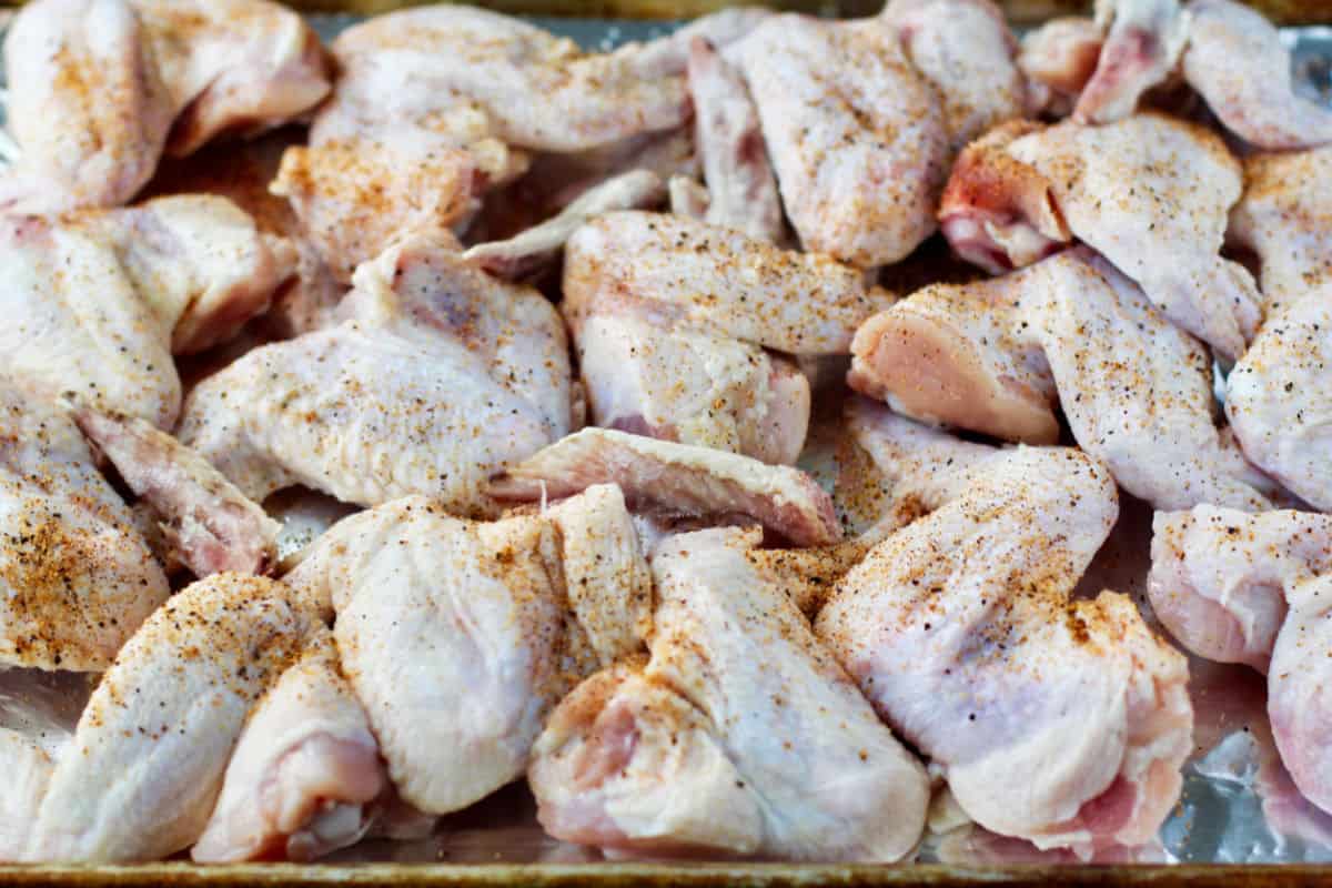 Chicken wings ready for roasting.