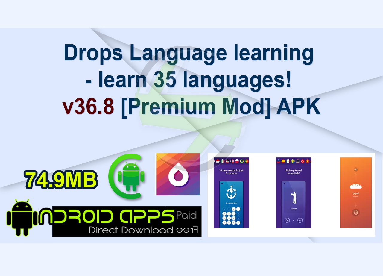 Drops Language learning - learn 35 languages! v36.8 [Premium Mod] APK