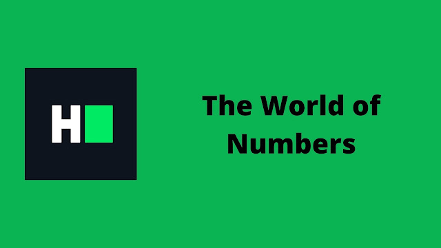 vHackerRank The World of Numbers problem solution