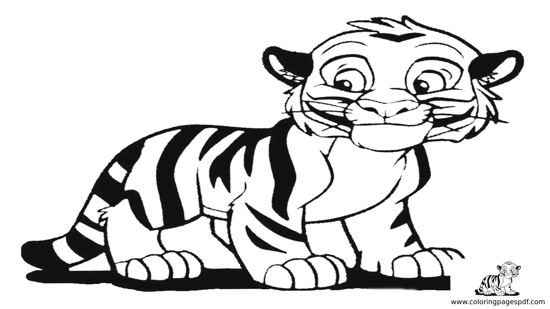 Coloring Pages Of A Cartoon Tiger