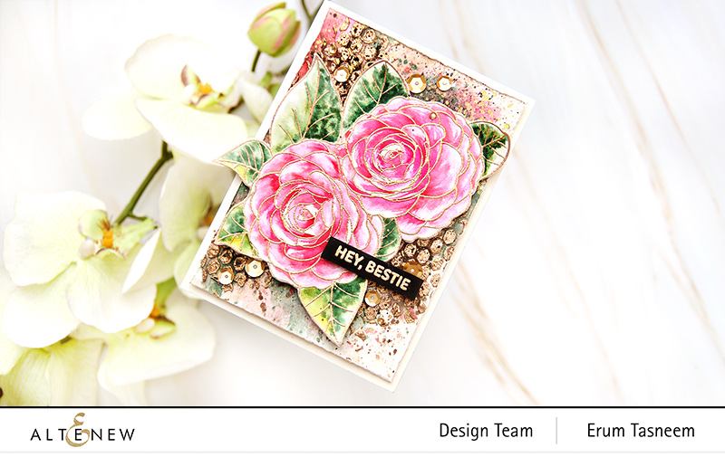 Altenew Paint-A-Flower: Camellia Waterhouse Stamp | Erum Tasneem | @pr0digy0