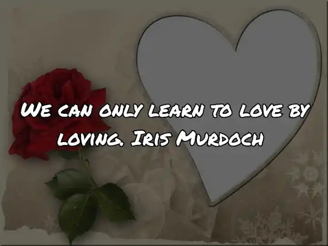 We can only learn to love by loving. Iris Murdoch