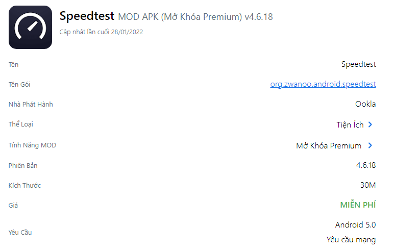Speedtest MOD APK (Mở Khóa Premium) v4.6.18