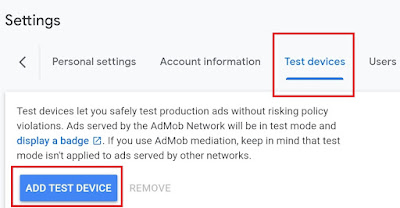 How to Add a test device to Admob