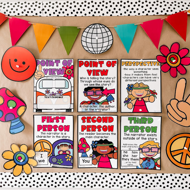 Point of view anchor chart, activities, posters, crafts, and more for first and second grades by Tiffany Gannon.