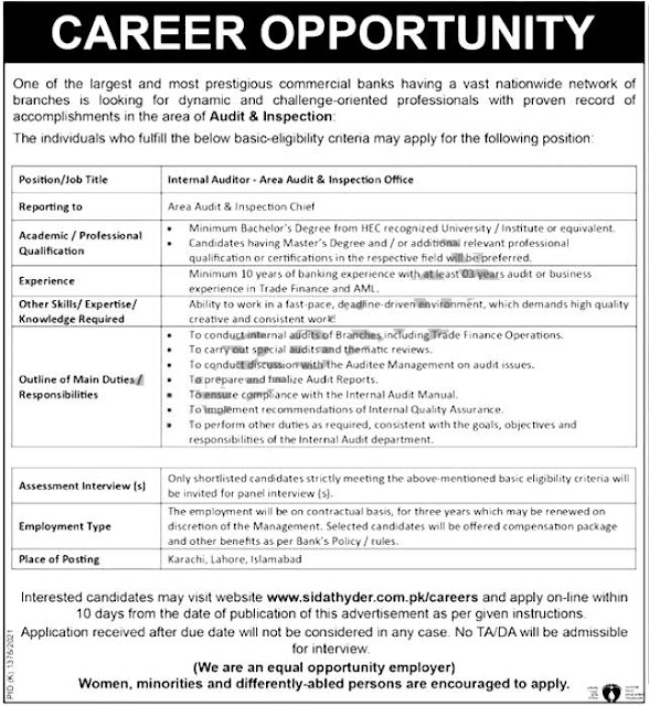 Latest Banking Jobs 2021 in Pakistan