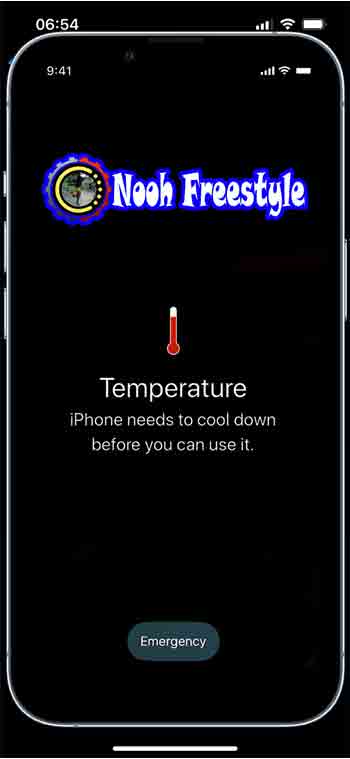 تحذير درجة حرارة iPhone على الشاشة