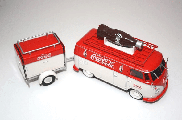 volkswagen t1 panel van 1:43 coca cola, camions et camionnettes coca-cola 1:43 altaya