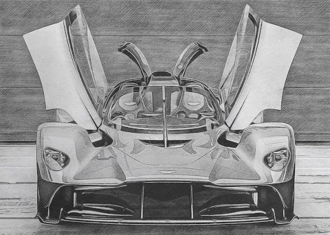 Aston Martin Car Drawing: 2022 Valkyrie Spider