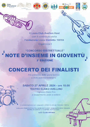 CONCERTO DEI FINALISTI E PREMIAZIONE CONCORSO DISTRETTUALE NOTE D'INSIEME IN GIOVENTù, 27 APRILE 202