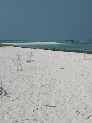 View of " NORTH END TIP BEACH", northern boundary of Kalpeni Island.