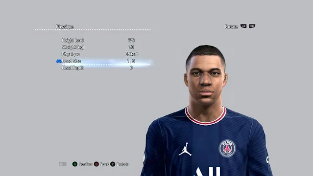 Kylian Mbappé Face 2022 For PES 2013