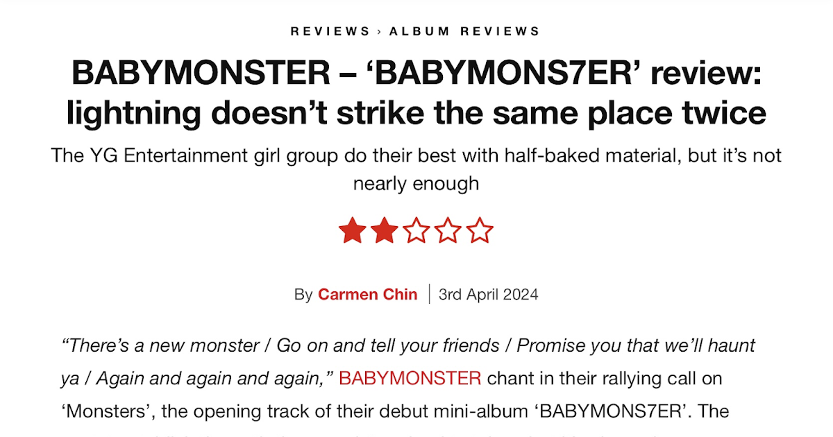 [theqoo] UK NME MUSIC CRITIC EVALUATES BABYMONSTER'S ALBUM