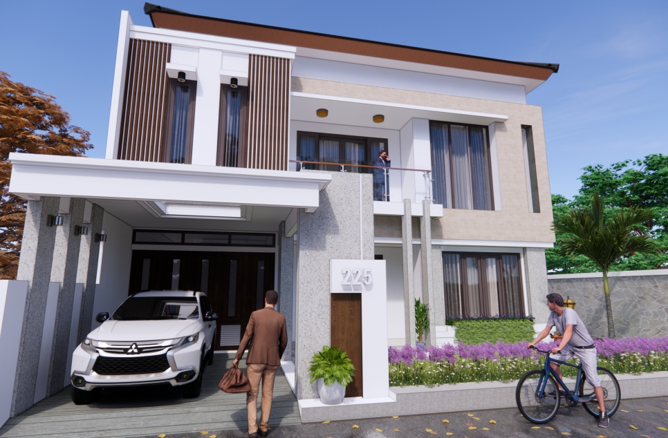 Gambar Rumah Minimalis Modern 2 Lantai Sederhana Tampak Depan