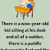 A nine-year-old kid sitting at desk