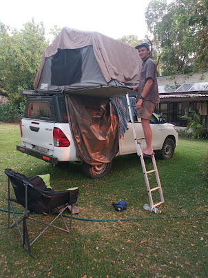 South African Mr Philip.Melouney on his home on 4 wheels   camping across Africa.