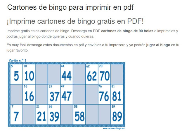 vendedor virtud haga turismo Generador de cartones de bingo para imprimir - Cachivaches