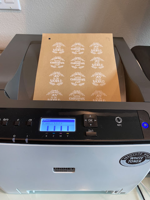 white toner printer, print and cut, uninet icolor 560, laser printer, stickers