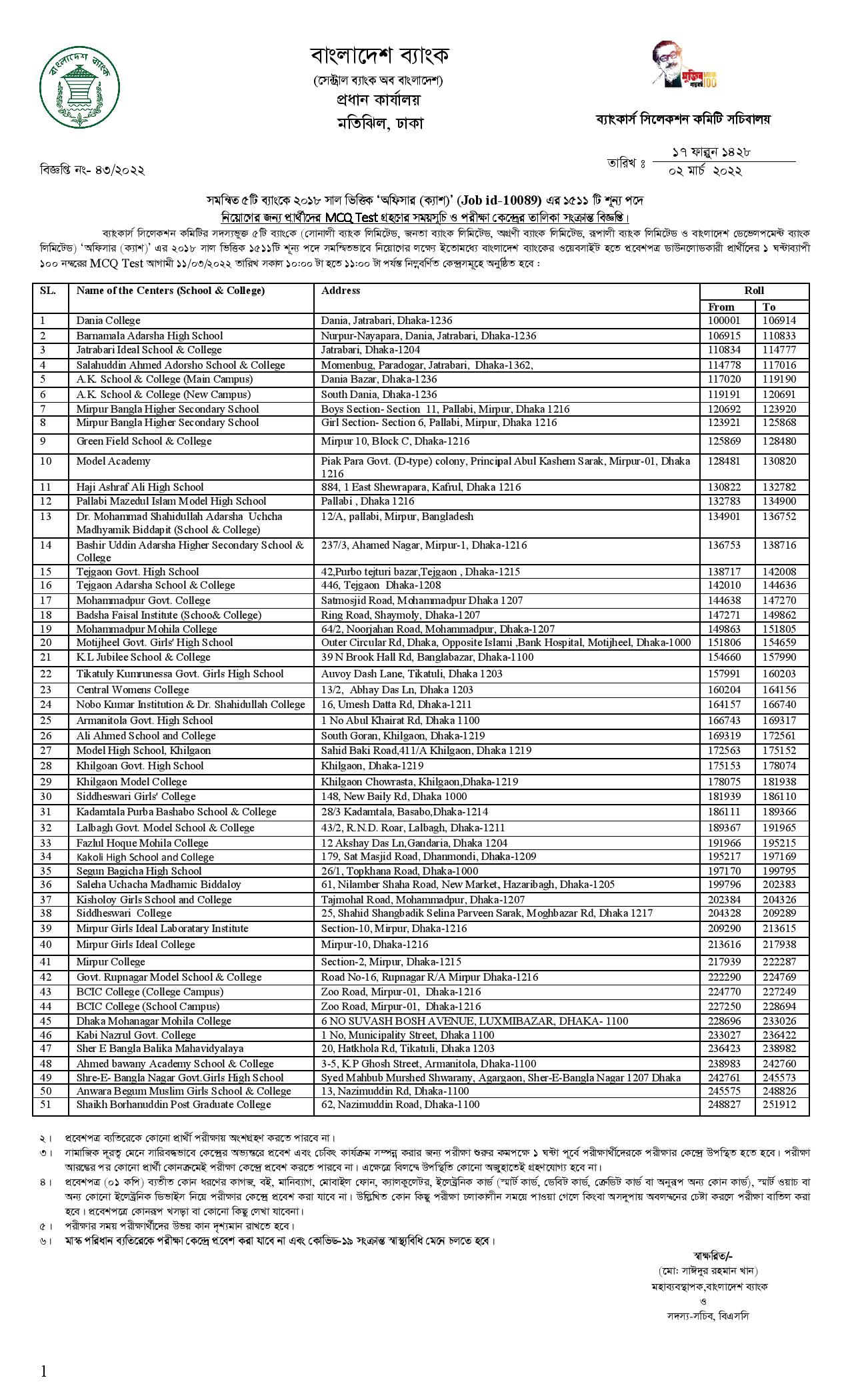 Combined 5 Bank Exam Date Published