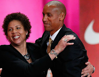 Cheryl Miller with her brother Reggie