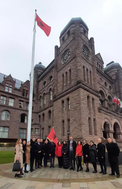 Albanian flag hoisted in the City of Chicago and the Ontario Parliament