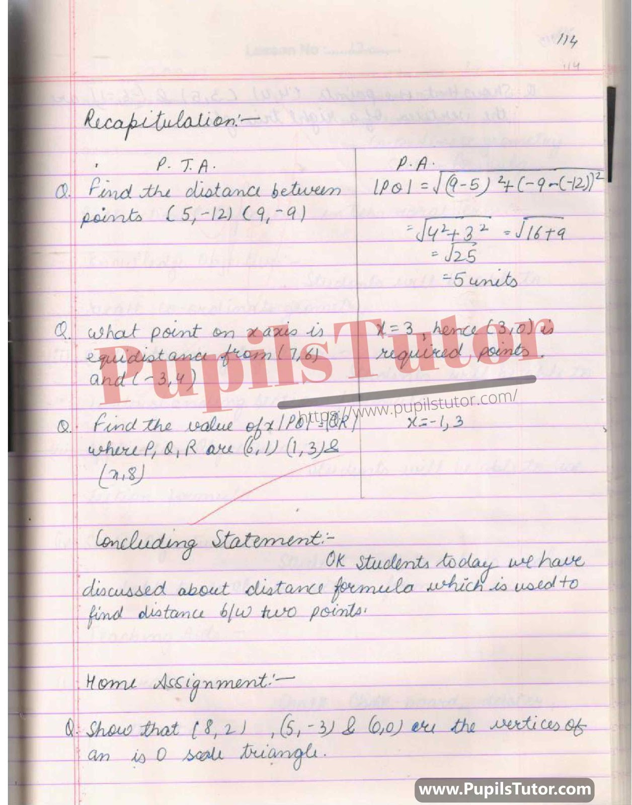 BED, DELED, BELED, BA B.Ed Integrated, B.Com B.Ed, BSC BEd, BTC, BSTC, M.ED, DED And NIOS Teaching Of Mathematics Class 4th 5th 6th 7th 8th 9th, 10th, 11th, 12th Digital Lesson Plan Format On Coordinate System In Geometry Topic – [Page And Pic Number 5] – https://www.pupilstutor.com/