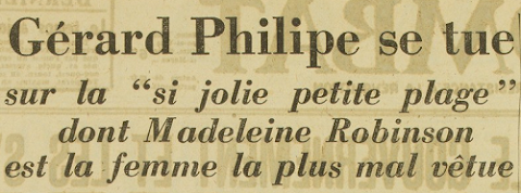 "Une si jolie petite plage", reportage : titre de "Combat", 26 août 1948