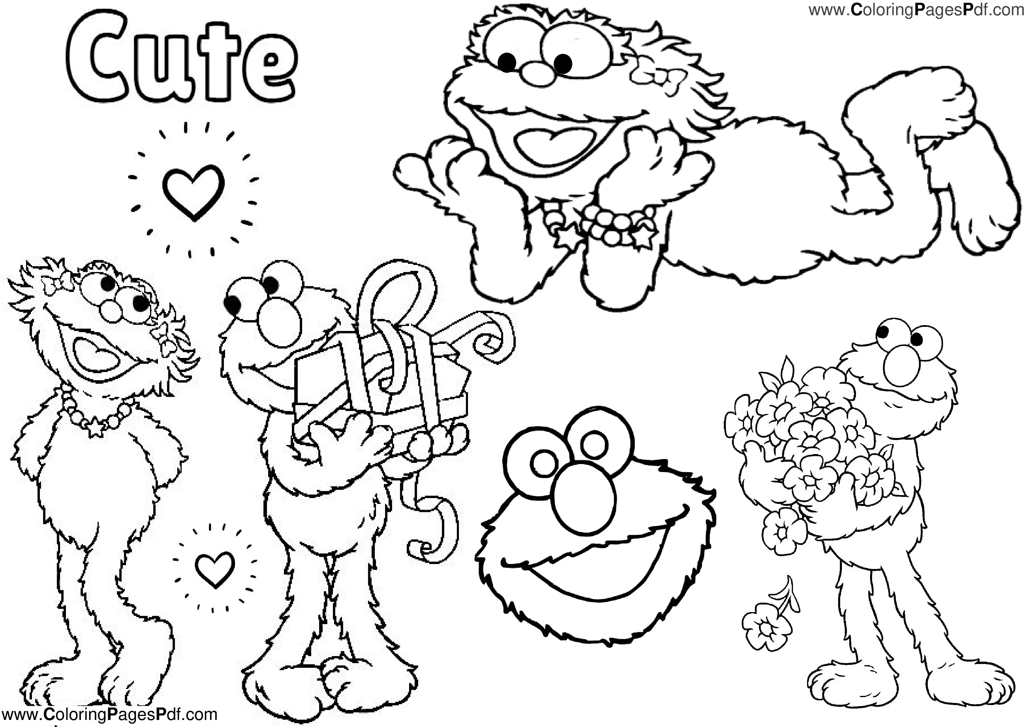 Elmo coloring pages for girls