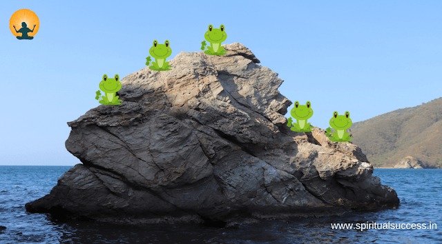 five frogs who were sitting on a stone that never took any action