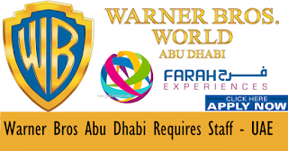 Warner Bros Entertainment, Inc Multiple Staff Jobs Recruitment For Abu Dhabi Location