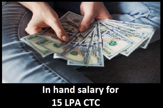What will the in-hand salary be in India if CTC it is 15 LPA?
