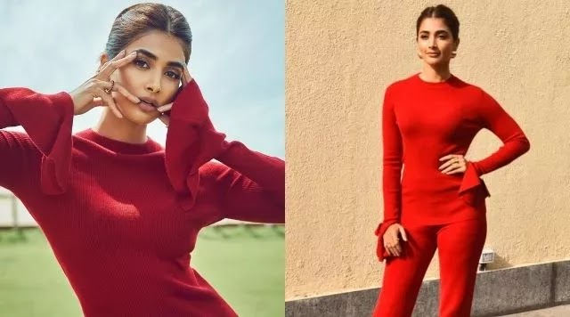 Pooja Hegde Red Dress