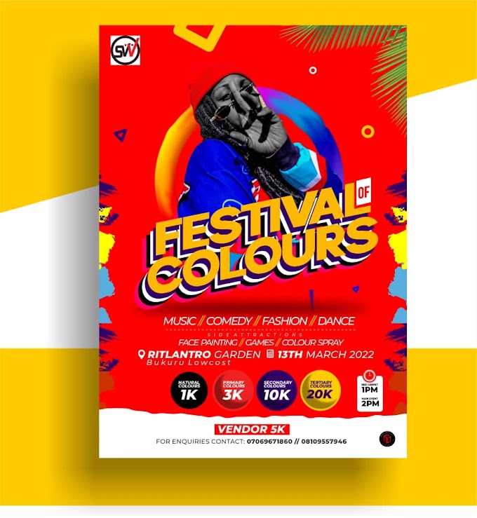 See the biggest event holding in jos this march 'FESTIVAL OF COLOURS' - 13th march