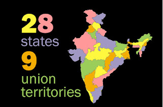 India New Map Of All New State with Founding Date