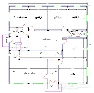 تصميم بيت دور واحد واسع