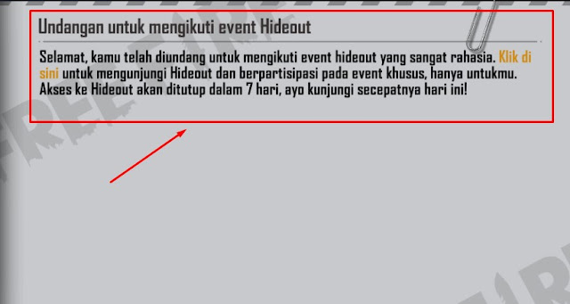 Event Hideout Top Up free Fire