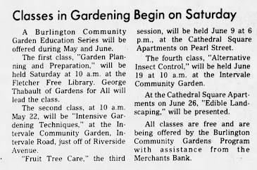 Gardening classes in Burlington -1982