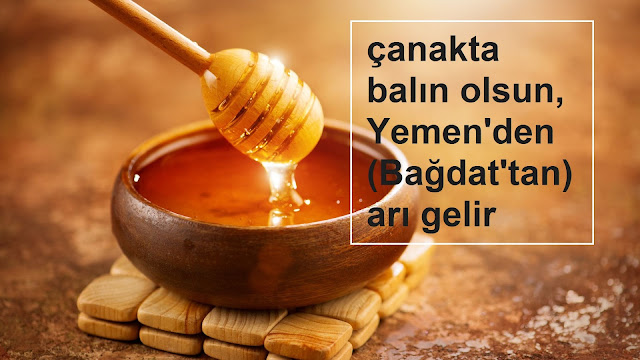 çanakta balın olsun, Yemen'den (Bağdat'tan) arı gelir