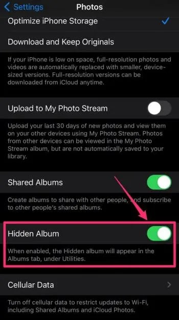 الألبوم المخفي لا يظهر على هواتف الأيفون